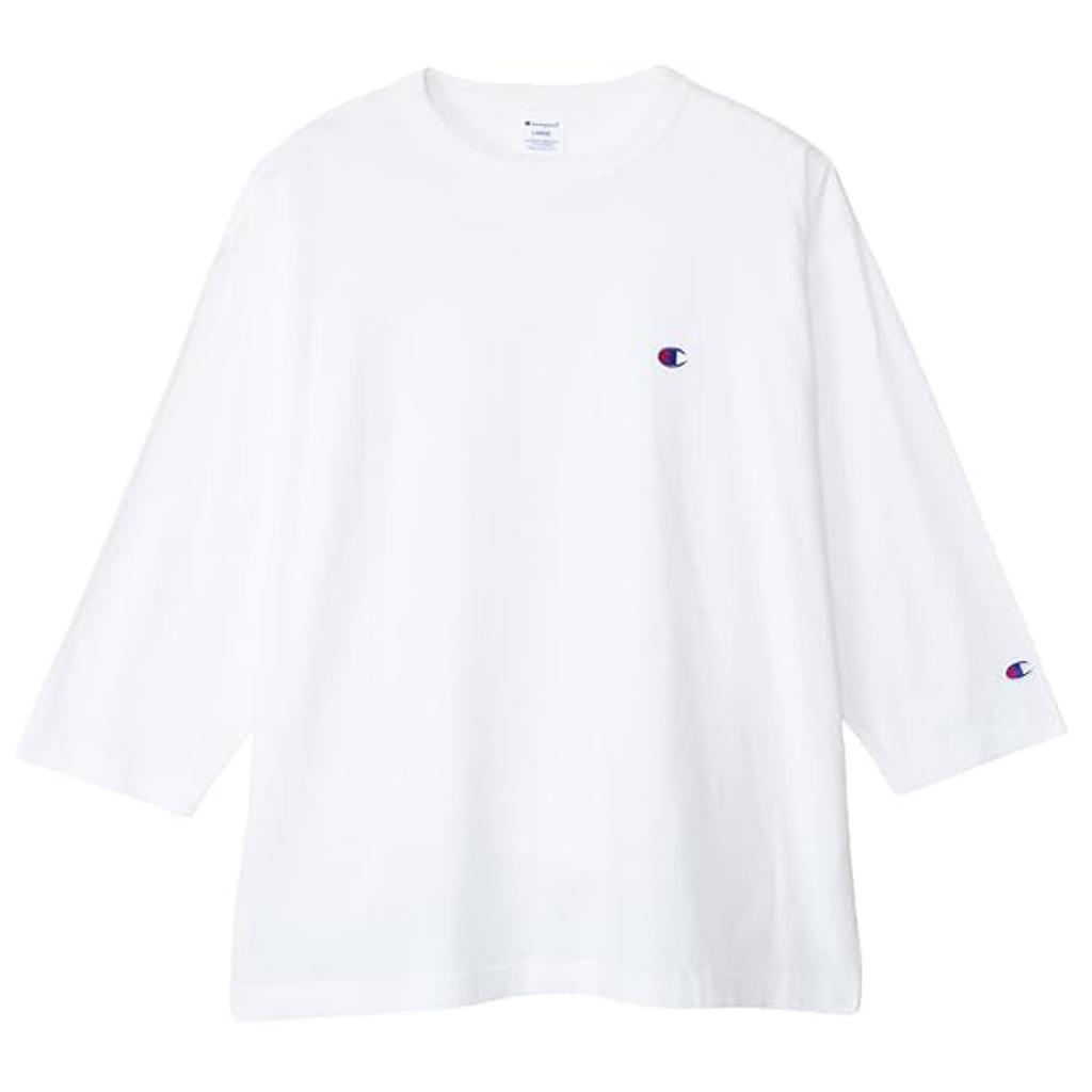 Long-sleeved T-shirt, 3/4 sleeve, crew neck, 100% cotton, one-point logo, relaxed fit, dropped shoulders, men's long-sleeved T-shirt C8-A408Z-010-L