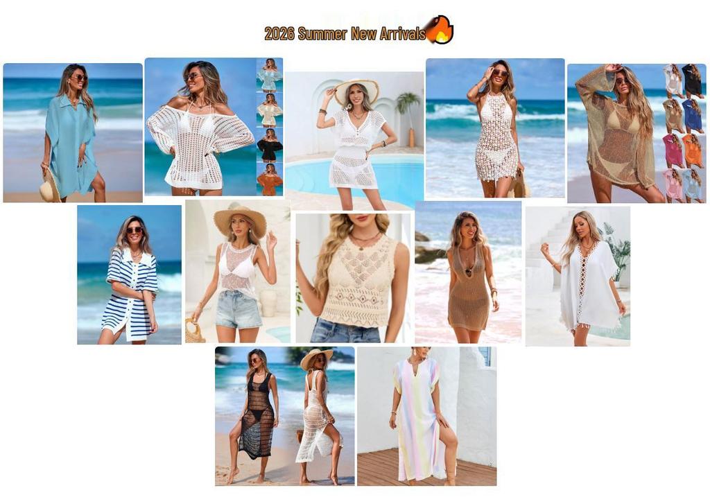 Hand-Knitted Bamboo Cotton Patchwork Crochet Beach Dress with Large Open Back