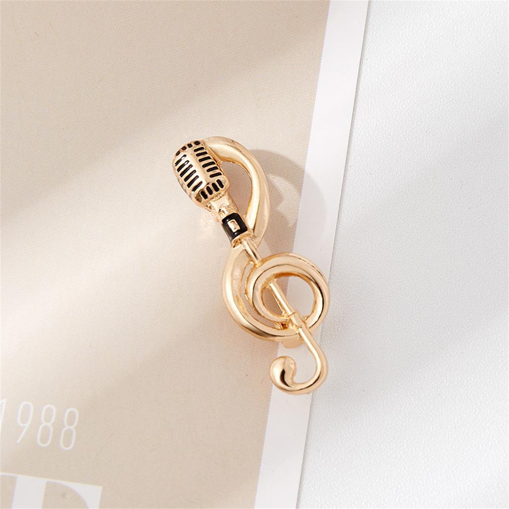 Charm Trend Microphone Note Broch Creative Personality Pin Fashion Retro Jewelry Accessories Party Festival Gifts Souvenirs 2026