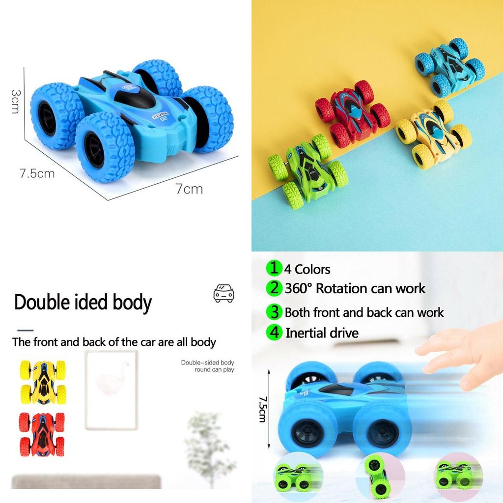 Vibrant 360 Roll Toy Racing Cars For Kids Durable Plastic Mini Car Xmas Gift