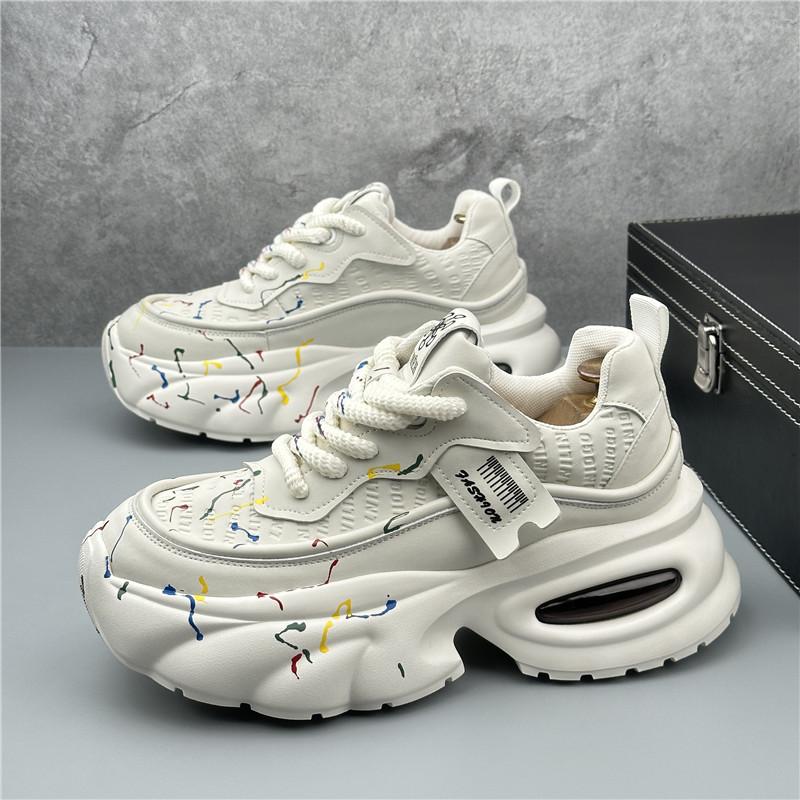 

Luxury New Designer Men Scrawl Thick Bottom Air Cushion Causal Shoes Flats Male Hip-hop Walking Sneakers Zapatos Hombre 38