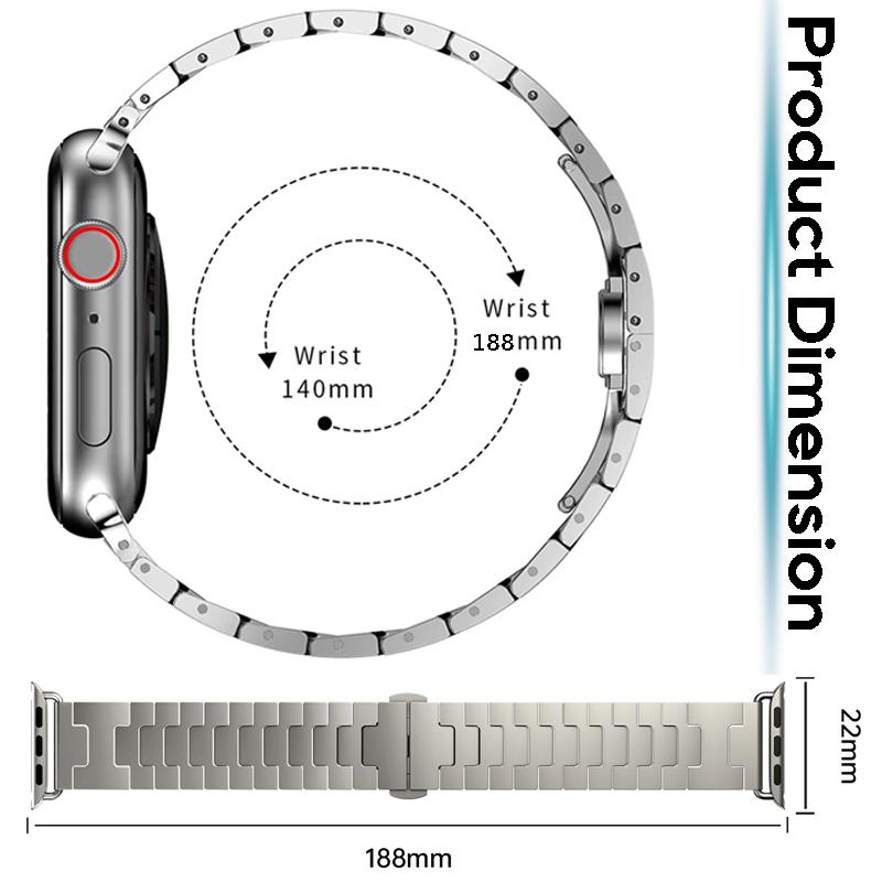 Titanium Color Band For Apple Watch Series 11 46mm 42mm Strap Stainless Steel H-Shaped Steel Band iWatch Ultra 3 2 49mm 45mm 40 41mm SE3 44mm Bracelet