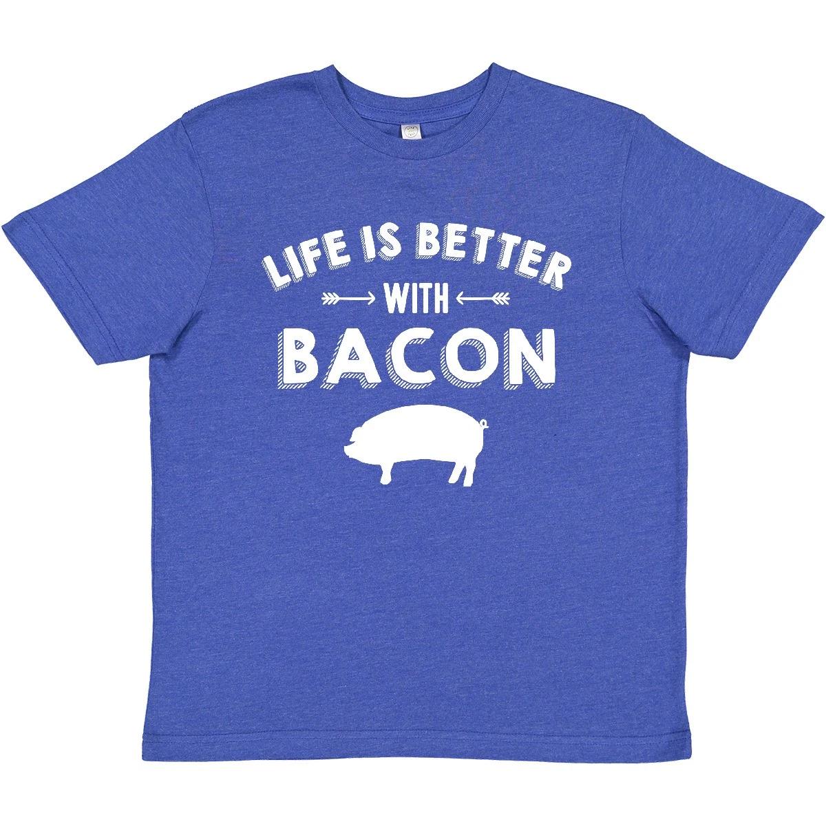 

Inktastic Life s Better With Bacon Youth T-Shirt Life Is Lover Breakfast Pig Tee 150