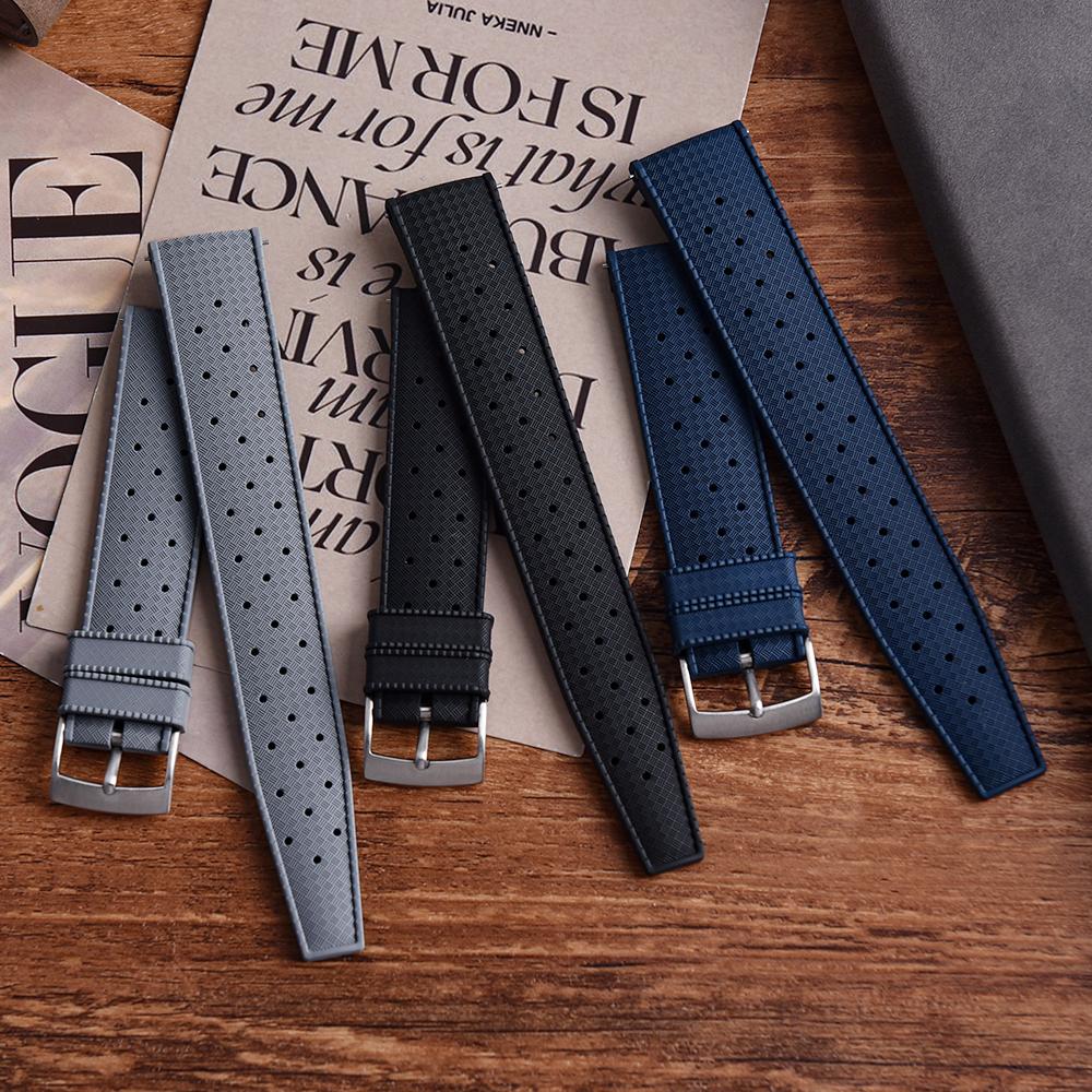 Tropical FKM Rubber Strap Quick Release Watch Band 18m-19m-20mm-21mm-22mm-23m-24mm Rubber Tropical Strap For Oris Seiko Citizen