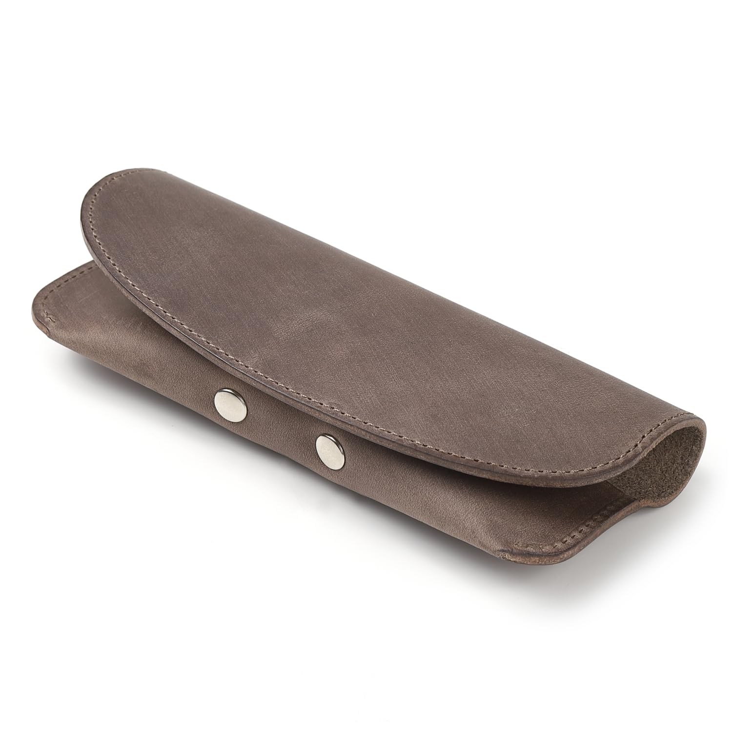 

[A sLogue] Italian Leather Eyeglasses Case, Genuine Leather, Magnetic Closure, with Nose Guard, Men s & Women s, piombo