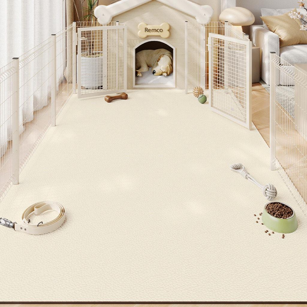VIKAMA Beige Pet Mat Non Slip Waterproof Floor Rug for Dog Cat Bed Crate Kennel Washable Reusable Pet Friendly Soft