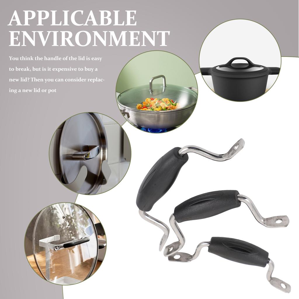 Frying Pan Accessories Lid Handle Lids Wok Replacement Pot Long Grip Stainless Steel Handles