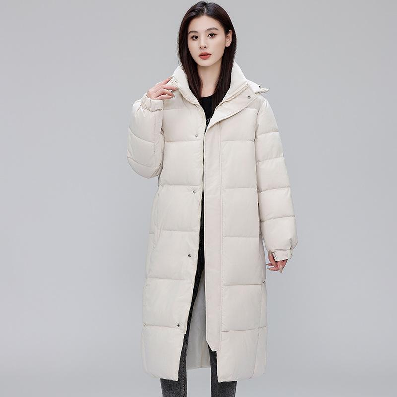 Art Examination Cotton Clothes Women's Extended New Winter Loose Thickened Hooded Over-Knee Cotton Clothes Coldproof Jacket