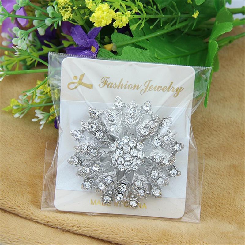 DIEZI New Design Shining Silver Color Rhinestone Crystal Small Flower Rhinestone Brooches Bouquet for Wedding Women Brooch Pins
