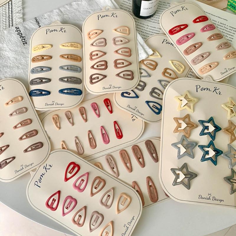 10pcs Stylish Hairpin Set Durable Alloy Hair Clip Lightweight Heart Star Hair Clip for Girls for Different Hairstyles