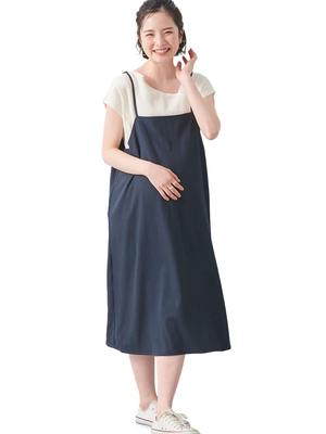 Roupas de maternidade para amamentação ANGELIEBE, conjunto de saia jeans, blusas, peça única pré-natal e pós-natal, manga curta, tamanho G, azul marinho, 29639270 AIN