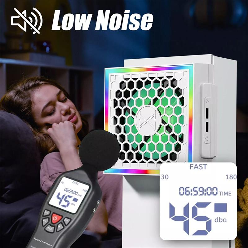 Led chladicí ventilátor Atmosférické světlo 3 rychlostní stupně Nastavitelné 5V 2,4A Ventilátor konzoly 7 režimů osvětlení Herní příslušenství pro Xbox Series S