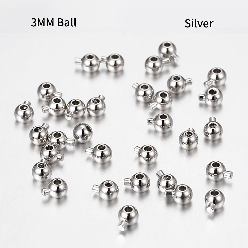 10/20pcs 18K Gold Plated Brass Crimp End Bead DIY Bracelet Stopper Bead Closures End Clip Snap Clasps Jewelry Making Accessories