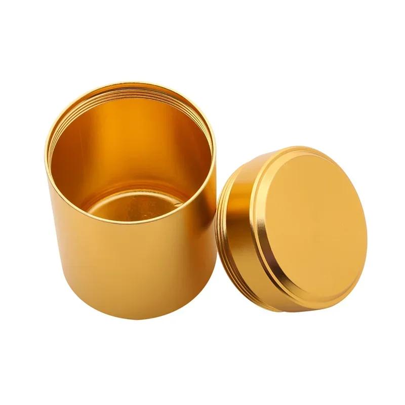 Mini Portable Sealed Jar Travel Moisture-proof Solid Color Nut Candy Food Storage Container Tea Can Metal Box Stainless Steel