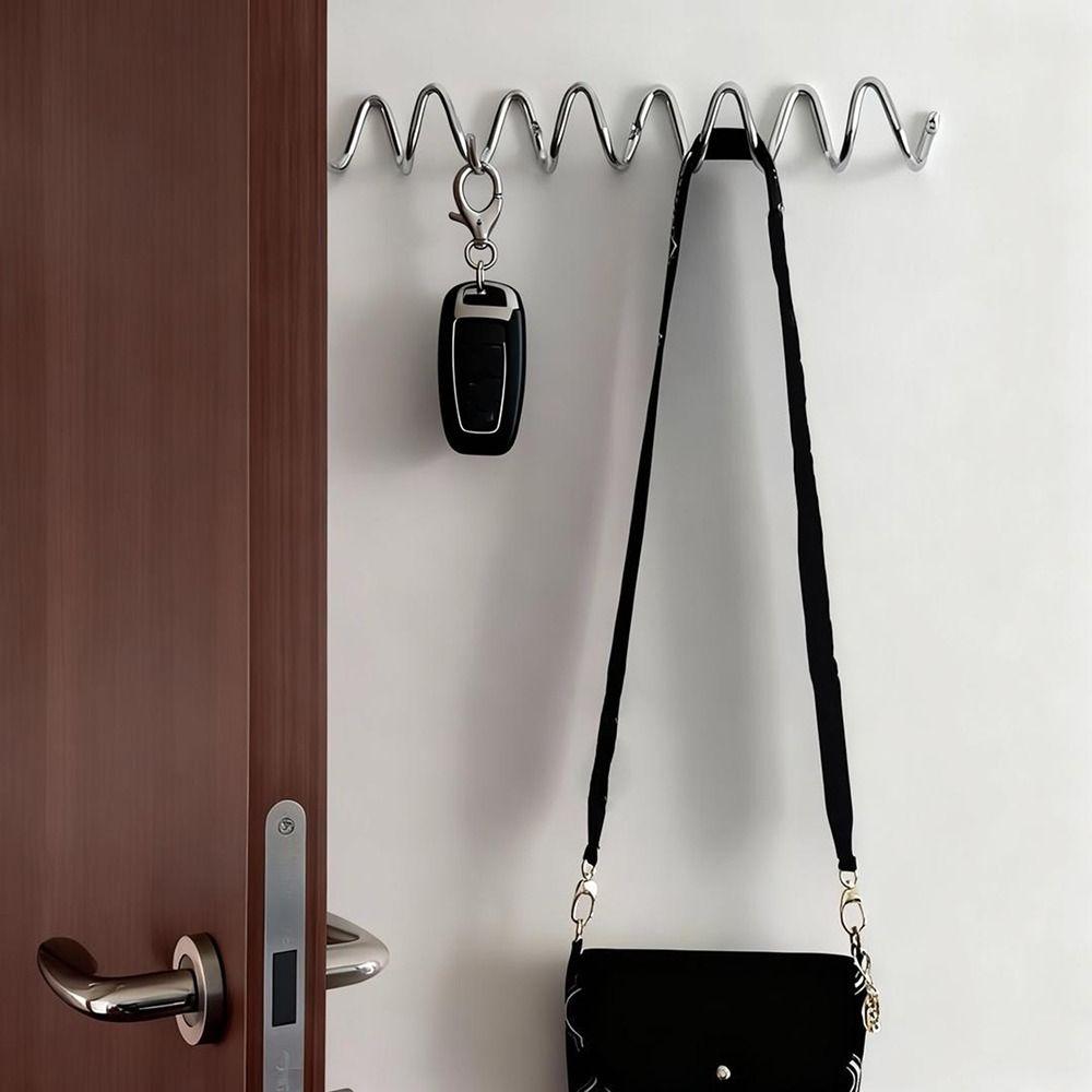 Wellenförmiger Metallwandhaken Wasserdichter an der Wand montierbarer Kleiderhaken für die Türrückseite Platzsparend Feuchtigkeitsbeständiger Schlüsselhakenständer Handtücher