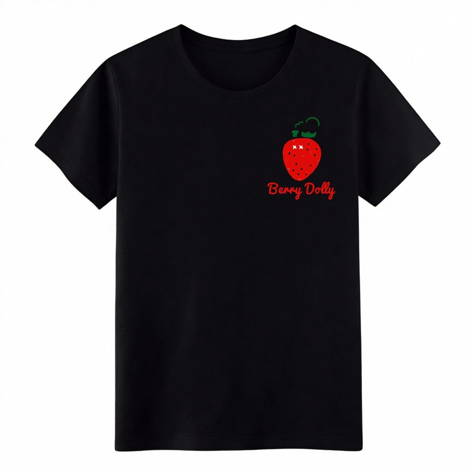 

Whimsical Strawberry Berry Dolly Pocket Tee Casual Cute T-Shirt XL