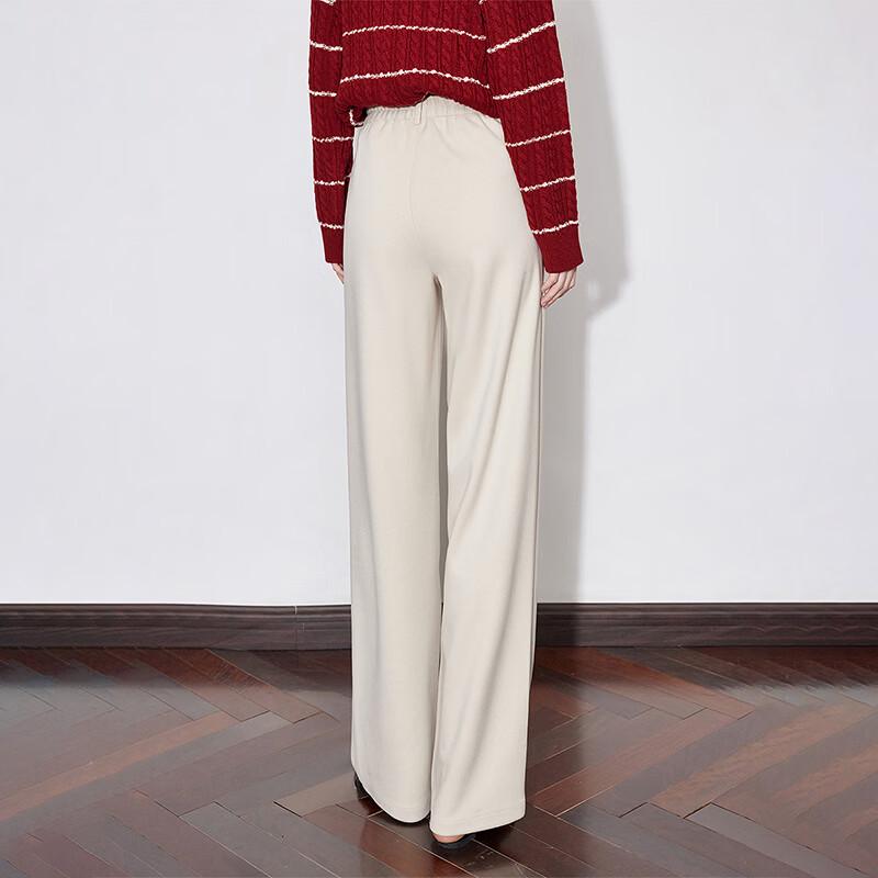 PUMI Women's Autumn/Winter Wool Blend Straight-Leg Casual Pants