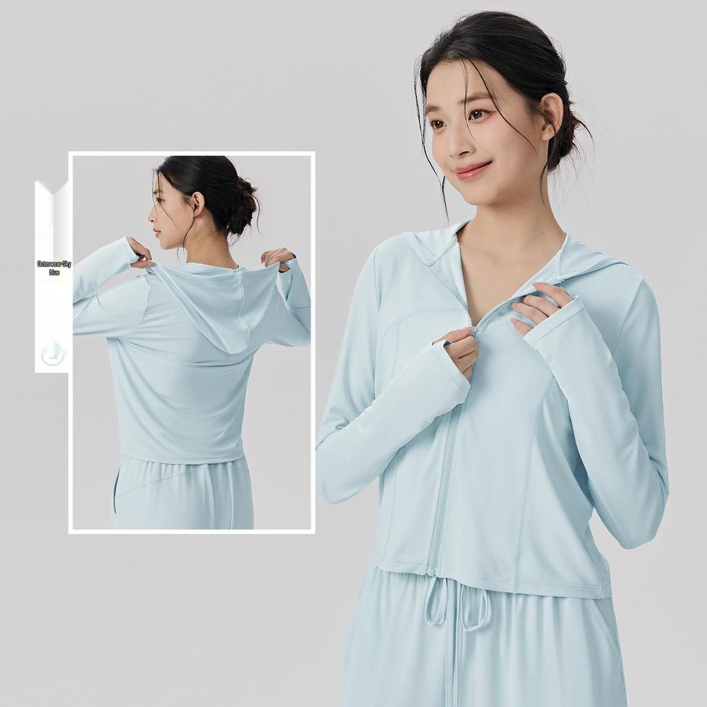 Women's Three-Piece Yoga Suit: Casual Pilates Fitness Set with Sun Protection