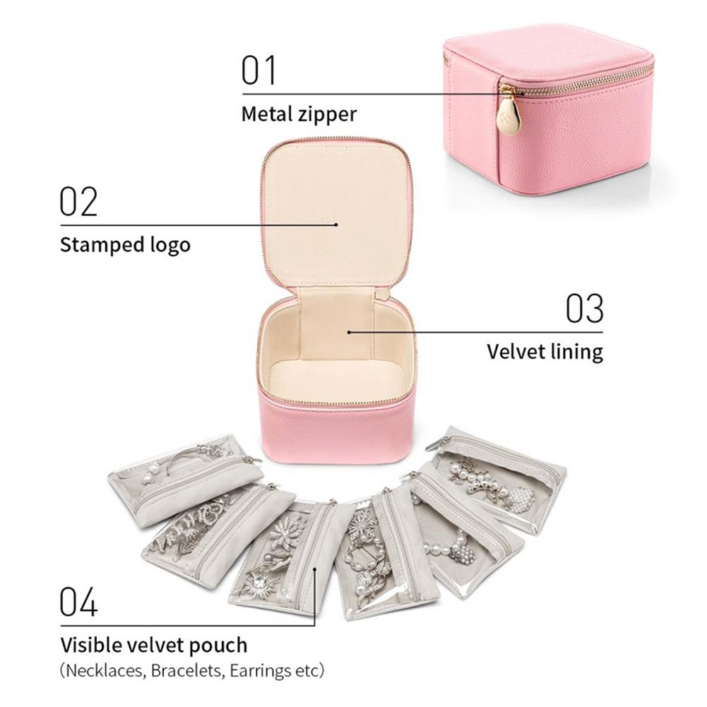 Einfacher Schmuck-Organizer mit Reißverschluss, Mehrzweck-Aufbewahrungskoffer für Armbänder, für Schlafzimmer und Zuhause