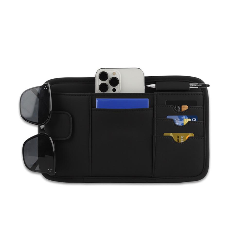 Universal Car Sun Visor Storage Pouch Multi Slot Wallet For Cards Phone Sunglasses Holder Auto Interior Organizer Accessories