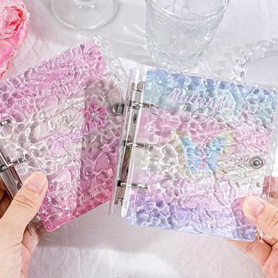 Sticker Book Transparent Mat Girl Binder Refill Clear Gradient Color Binder Book  20 Sheets Clear Album Refill Pages 12x11cm