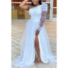 Spring Summer New Women's Plus Size Loose Flare Mesh Dress, Casual Commute European American Style Dress