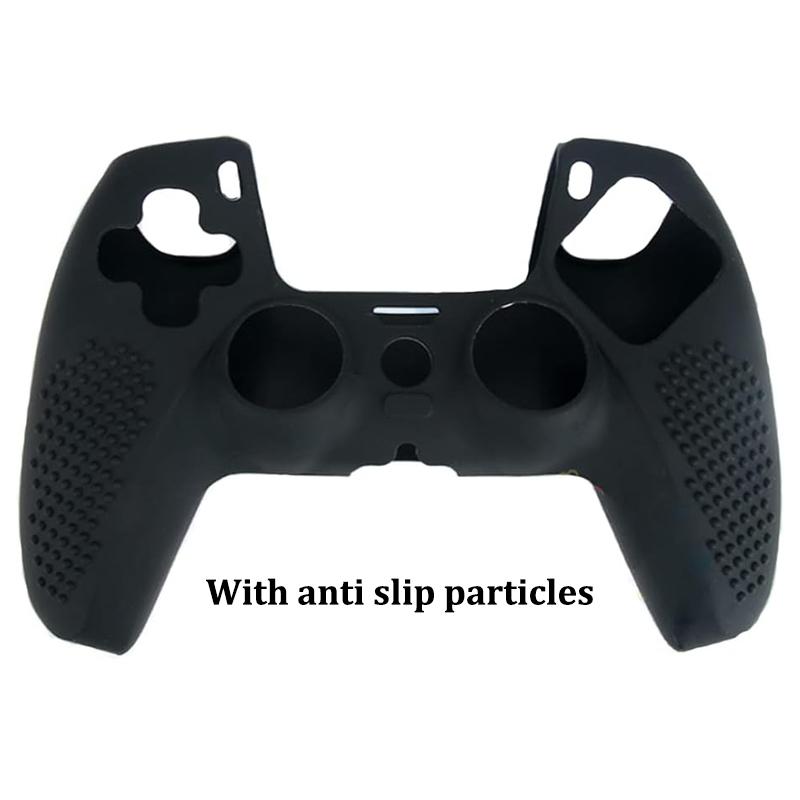 1 Stück Rutschfeste Silikonhülle Skin für PS5 Controller Weiche Hülle Mit Anti-Rutsch-Punkten Daumenstick für Dualsense