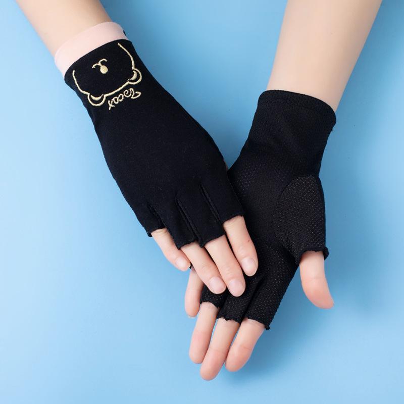Summer sunscreen manicure gloves UV protection half finger thin