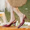 2025 Neue Sommerliche Prägnante Spitzschuh Damenpumps Mode Kette Riemchen hinten Hohe Absätze Party Kleiderschuhe Slingback Sandalen
