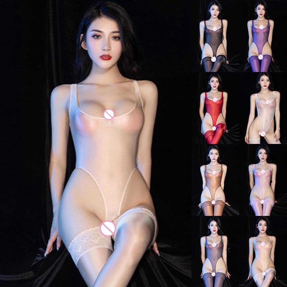 Breathable Jumpsuits Underwear Crothless Leotard Nightwear