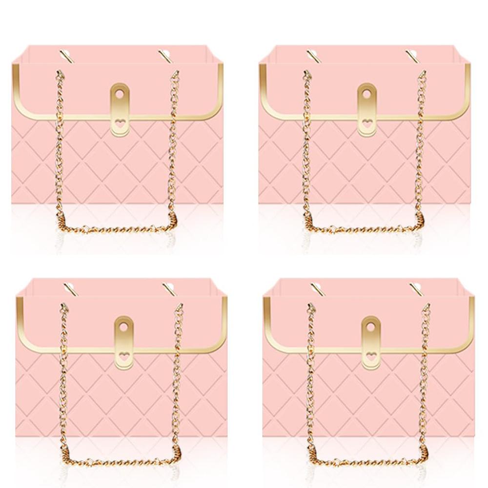 4PCS Portable Flower Box Rose Packaging Wrapping Gift Bag Shop Wedding Valentine's Day Birthday Party Paper Bag Box