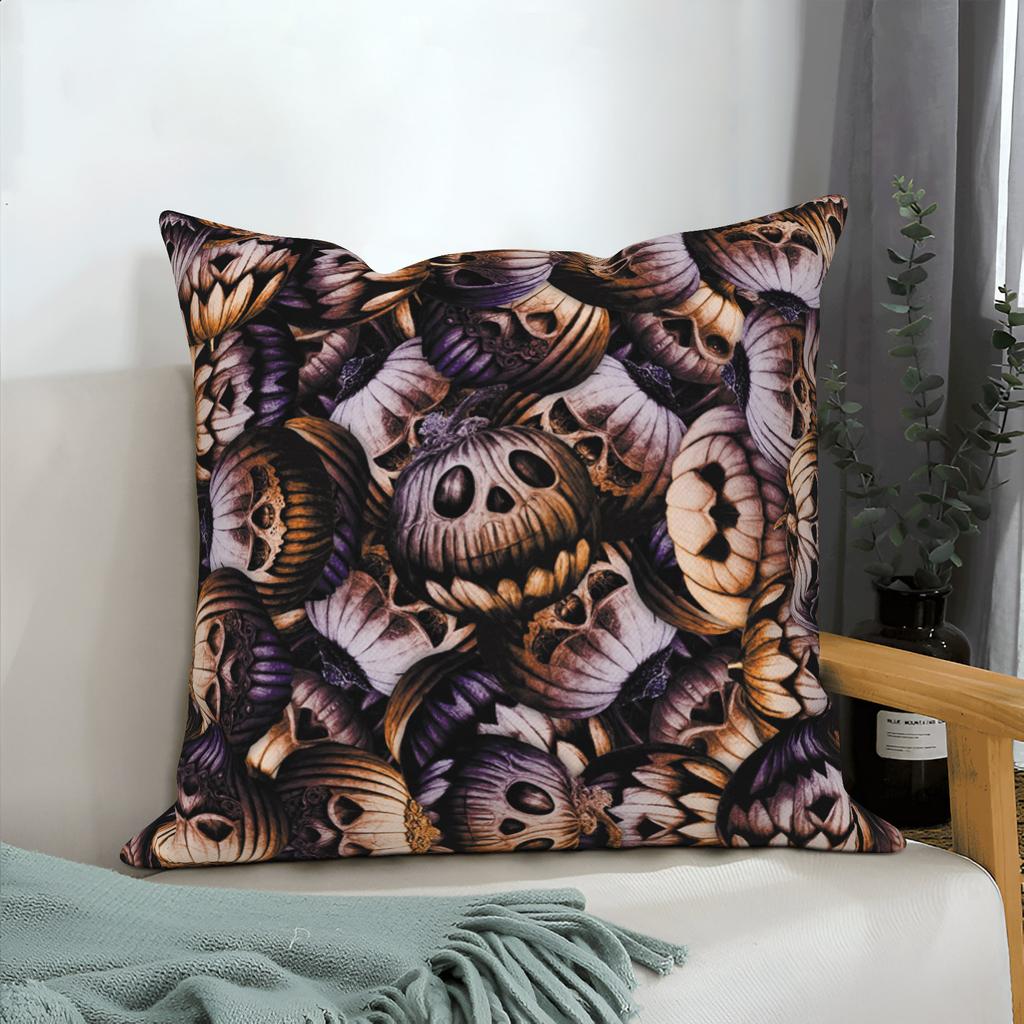 Halloween Throw Pillow Covers Pumpkin Ghost Witchy Linen Sofa Bed Pillowcase Square Cushion Cover Spooky Halloween Party Decor