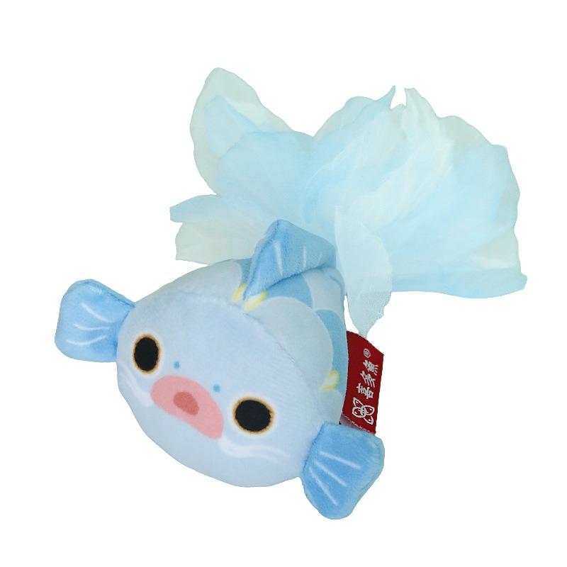 

Cat Chew Toy Catnip Self-hi Bite-resistant Kitten Toys Plush Fish Molar Toy Teeth Grinding Cats Interactive Toy Pet Supplies синий