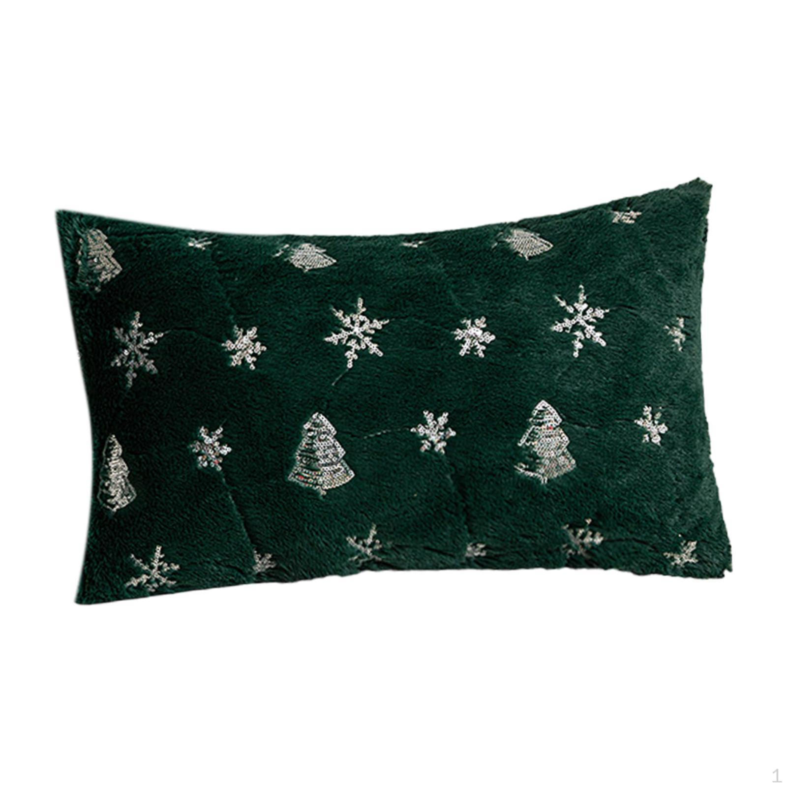 Рождественский плюшевый чехол для подушки наволочка мягкое украшение чехол для кровати зелёный 1098₽