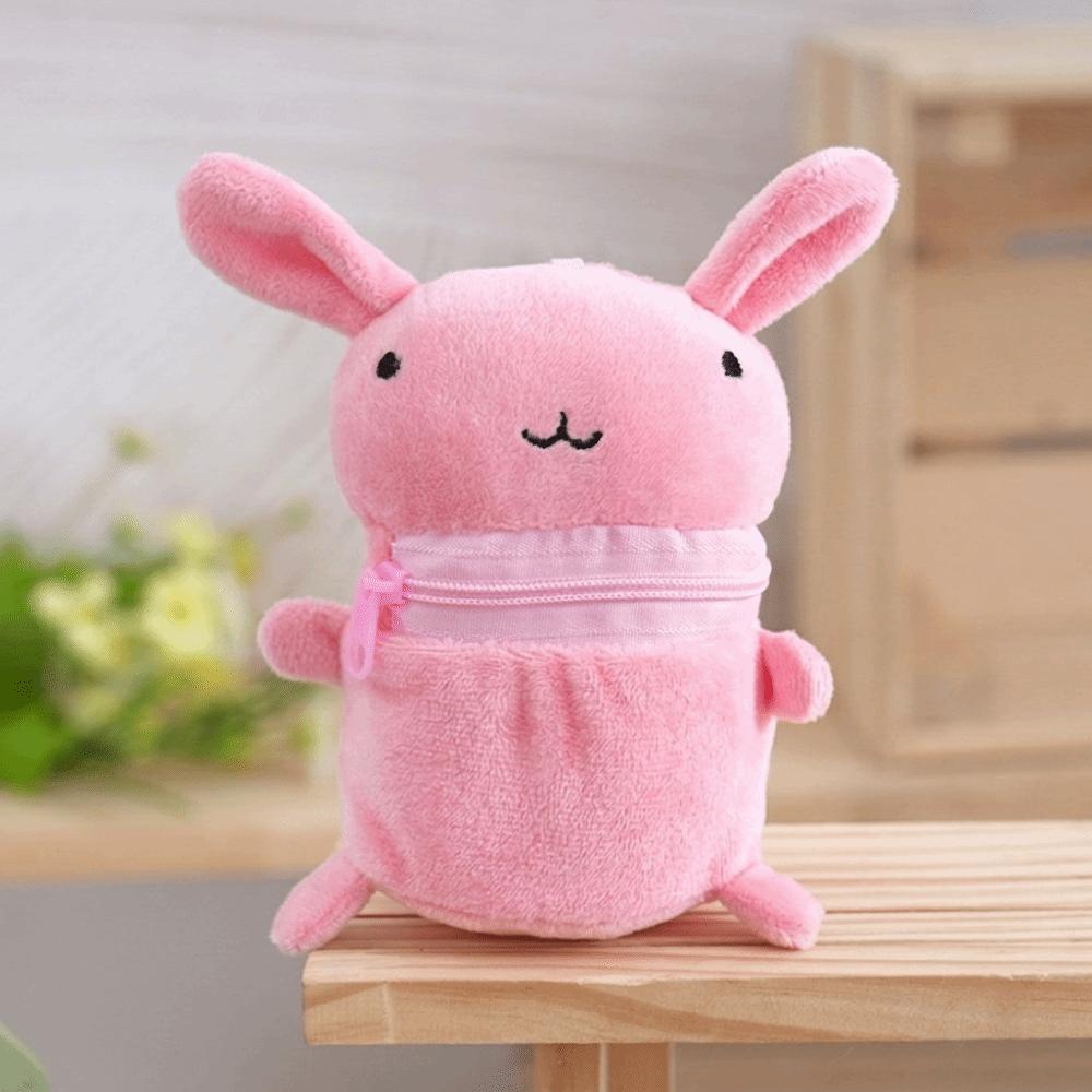 Fluffy Cartoon Coin Purse Cute Keychain Pendant Portable Animal Shape Earphone Storage Bag Girls