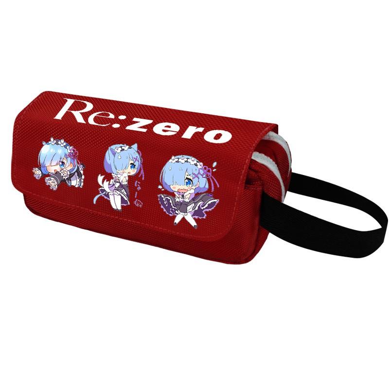 Anime Pencil Case Large Capacity Double Zipper Canvas Organizer Students