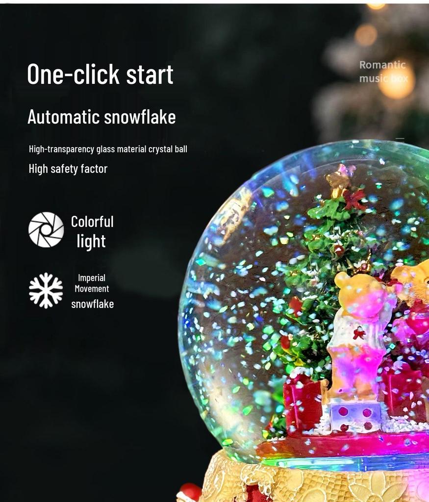 Crystal Ball Music Box Night Light – Christmas & New Year Gift for Kids