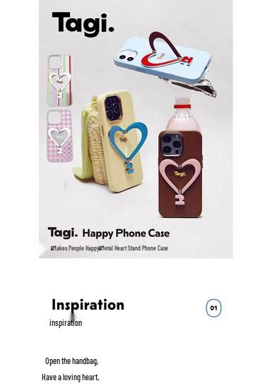 Heart-Shaped Leather Phone Case with Metal Bracket for iPhone 16 Pro Max - Tags That Make You Happy