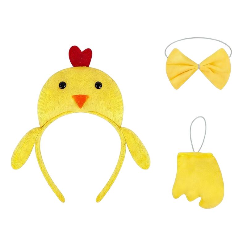 Set de 3 Diademas Divertidas de Cabeza de Pollo Pieza para el Cabello de Disfraz Para Fiestas de Halloween y Accesorios de Juego de Rol