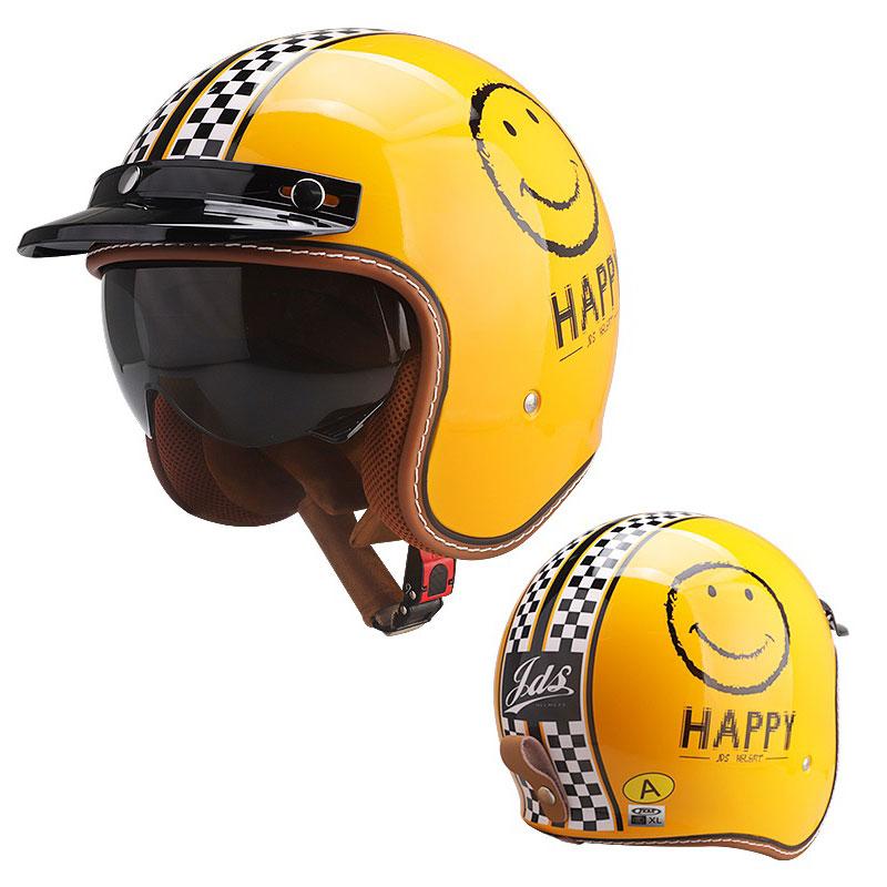 3/4 Open Face Motorcycle Helmets Retro Vintage Moped Helmet for Men Women Scooter ATV Cruiser Bobber Jet Helmet DOT Approved