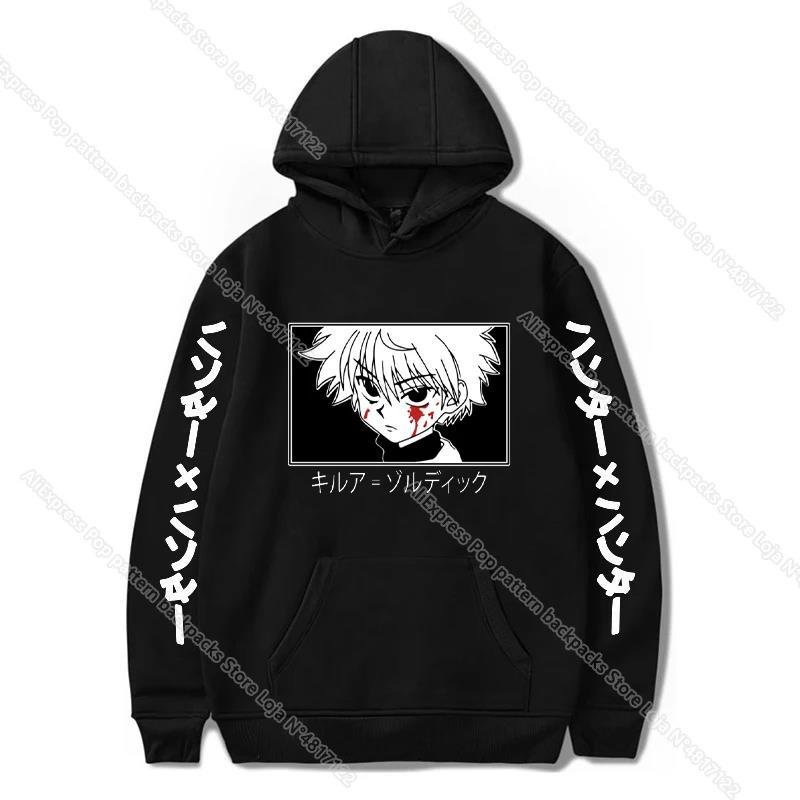 Hunter Killua GON Kurapika Zoldyck Hoodies Print Fashion Sweatshirt Casual Unisex Autumn Winter Fleece Streetwear Tops Male
