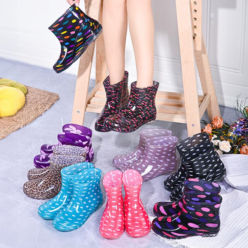 Damen Kurze Röhre Blumenmuster Gummistiefel - Wasserdicht, Rutschfest, Modisch, Niedrig geschnittene Gummischuhe für Küche & Draußen… Mehr