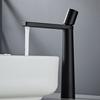 Matte Black Single Handle Hot and Cold Deck Mounted Tall Brass Sink Mixer Round Bathroom Modern Wash Basin Faucet Tap