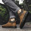 Men's Retro Genuine Leather Large Size Casual Shoes Winter Plus Velvet Warm Ankle Boots Spring and Autumn Men's Mid-cut Short Boots