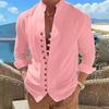 Linen button casual shirt summer shirt new flat lead summer daily vacation wear