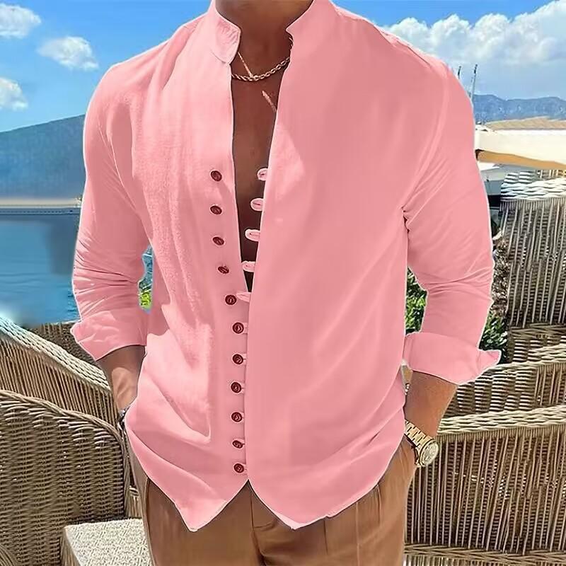 Linen button casual shirt summer shirt new flat lead summer daily vacation wear