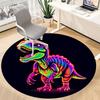 1pc Neon Dinosaur Chair Carpet for Office, Round Non-Slip Durable Large Size Office Carpet, Suitable for Office, Beautiful Decoration