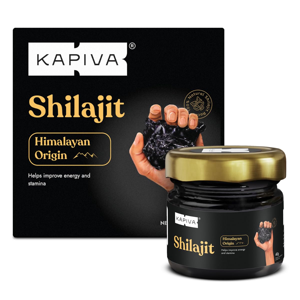 

Kapiva Original Himalayan Shilajit Resin 40 g Super Saver Pack For Daily Energy Endurance Vitality 160 Servings