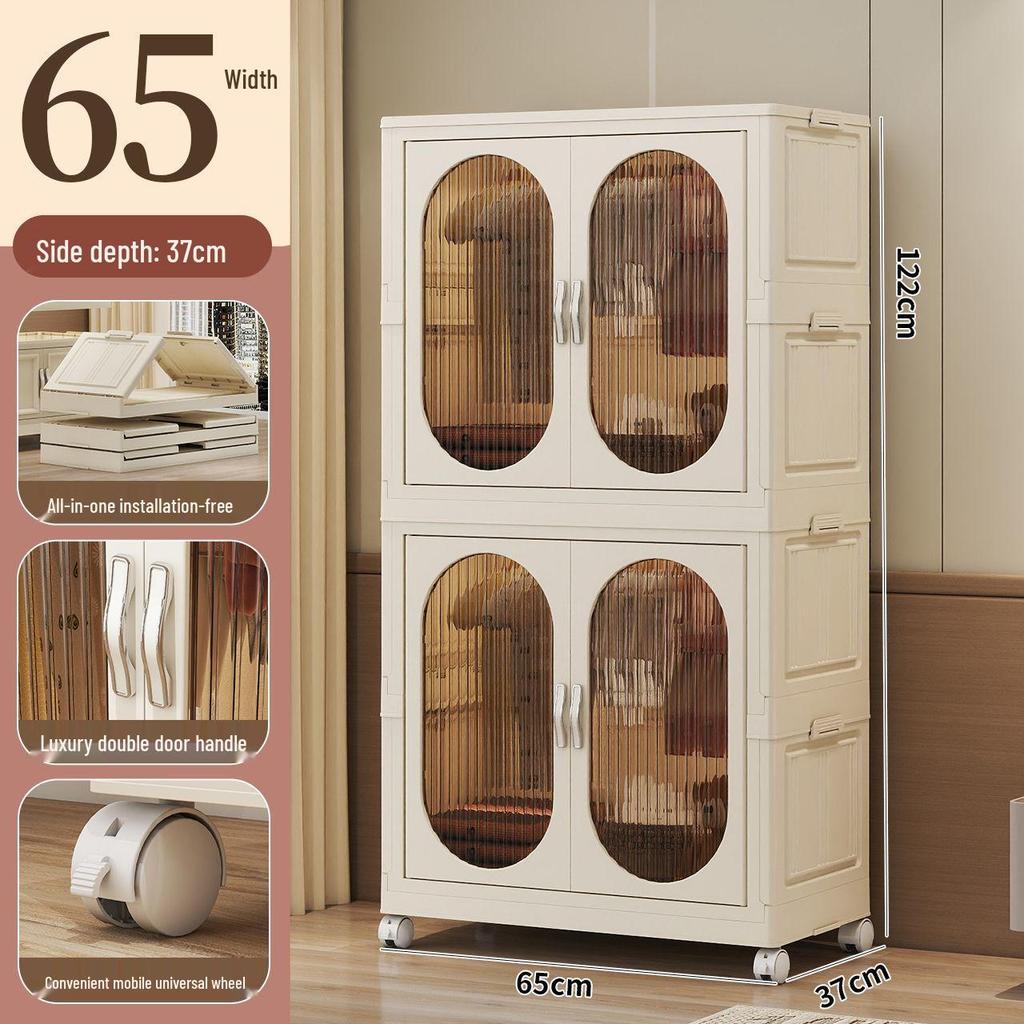 Collapsible Wardrobe with Wheels: Portable Storage for Baby Clothes & Toys.