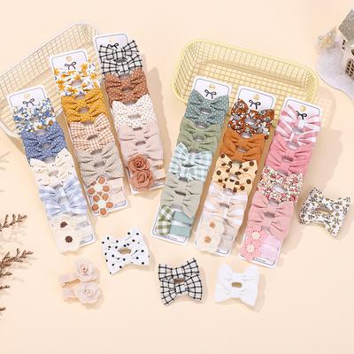 20 Pièces/Lot Épingles à Cheveux pour Fille Mignonnes Accessoires de Tête Nœud pour Bébés Chouchou Pinces à Cheveux Enfants Barrettes Accessoires de Tête
